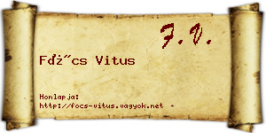 Föcs Vitus névjegykártya